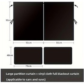 Resim Dashanshop 3 Adet Araç Ön Arka Bölme Perdesi Kamyonet Minibüs Güneşlik Siyah Sessiz Perde 
