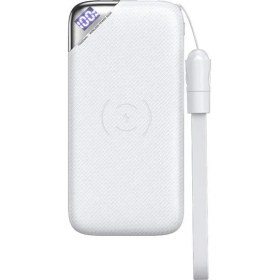Resim Joyroom D-M224 10.000 mAh Wise Wind Serisi Şarj Göstergeli Kablosuz Taşınabilir Şarj Cihazı Beyaz 
