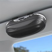 Resim Boatshop1 Karbon Fiber Desen Lcars Araba Güneşlik Düzenleyici Ayna Tutucu Abs Reçine Gözlük Telefon Aksesuar Depolama Kutusu Çoğu Araç İçin Uygun 