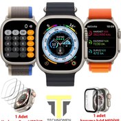 Resim TECHNOMEN Akıllı Saat Y60 Ultra Plus 7 Kordon Kasa Koruma Kırılmaz Cam Hediyeli Smart Watch 