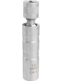 Resim Ximistore9 16mm İnce Duvarlı Buji Soket Anahtarı - 3/8'' Sürücü, Yüksek Karbon Çelik 