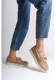 Resim Layla Bağcıksız Ortopedik Rahat Taban Çiçek Desenli Kadın Babet Ayakkabı Kt - Ten Ten 