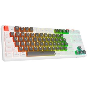 Resim Rampage Yoru Tkl Gri/beyaz Rgb Red Swich Q Mekanik Oyuncu Klavyesi 