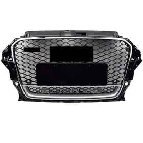 Resim Audi A3 RS3 Panjur Quattro Yazılı Krom/Siyah RS 2012-2016 Arası Uyumlu 
