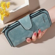 Resim Vintage Cüzdan, Çoklu Fermuarlı Bölmeli, Kredi Kartı Tutuculu ve Güvenli Bozuk Para Cebi - Şık İş Çantası | Teal, Kırmızı veya Siyah Renk Seçenekleri | Kompakt El Çantası | Zarif Dikiş Detayları 