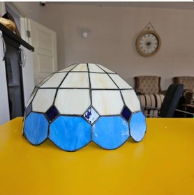 Resim Yüceeller Vitray Ayarlanabilir Sarkıt Avize Mavi 30cm 12" Mavi 