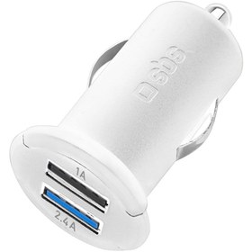 Resim SBS 2 Mini Girişli Usb Araç Şarj Cihazı Beyaz 