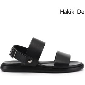 Resim Gönderi(r) Erkek Siyah Tokalı Hakiki Deri Comfort Sandalet 