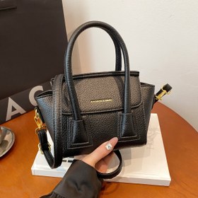 Resim Kadınlar için Mini Kova Çanta - Altın Tonlu Donanımlı, Fermuarlı ve Kumaş Astarlı Dönüştürülebilir El Çantası, Siyah/Haki/Kahverengi/Beyaz/Yeşil Renklerde Günlük Kullanım İçin Şık Moda Aksesuarı, Temiz Tasarım 