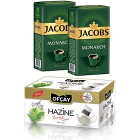 Resim Ofçay Hazine Zengindem Demlik Poşet Çay 30 x 15 G + Jacobs Monarch Filtre Kahve 2 x 500 G 