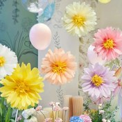 Resim 6/12'li Tatlı Çok Renkli Papatya Kağıt Çiçekler Pomponlu - Düğünler, Doğum Günleri, Ev Partileri, Noel ve Tatil Kutlamaları için Süslemeler, Şenlikli Masa Orta Süsleri, Parti Süslemeleri, Prenses Temalı, Elektrik Gerektirmez 