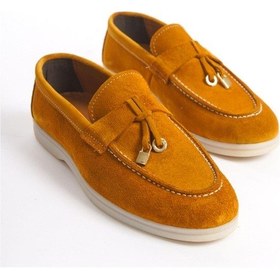 Resim Mubiano Hakiki Deri Collection Kadın Süet Loafer & Babet Hardal -mckry1410-hrd Hardal 
