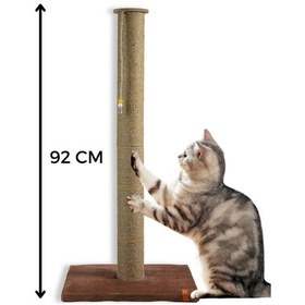 Resim 90 Cm Büyük Kedi Tırmalam Tahtası Catnipli Uzun Tırmalama Tahtası Minder Yüzey Kahve Rengi 