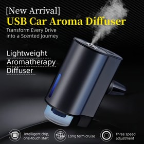 Resim 1 adet Akıllı USB Araba Aroma Difüzörü, Esansiyel Uyumlu, 3 Hızlı Ayarlanabilir Koku Nemlendirici, 36V veya Altı Araçlar için Şarj Edilebilir Pil ile Hava Spreyi 
