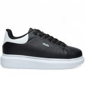 Resim Volis Siyah-Beyaz Kalın Taban Günlük Bağcıklı Erkek Sneaker Ayakkabı 