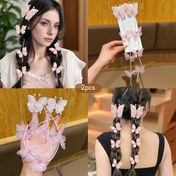Resim 2'li Paket Pembe Kelebek Saç Tokaları - Kadınlar için Şık Kaskad Kuyruklar, Örgüler, At Kuyrukları & Topuzlar için Hafif Saçtokaları, Günlük ve Resmi Etkinlikler, Kızlar için Saç Aksesuarları, At Kuyruğu Stili, Fantezi Tasarım, Zarif Yapı 