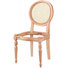 Resim Masifart Allidah Hasırlı Yuvarlak Sandalye Cilasız Ham Ham 