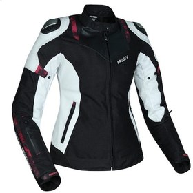 Resim Motosiklet Kadın Montu Full Korumalı 4 Mevsim Deri Ve Maxdura Kumaş Mont White 