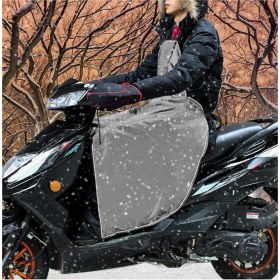 Resim Bundera Scooter Diz Koruma Örtüsü Yağmur Soğuk Rüzgar Önleyici Rüzgarlık Motorsiklet Dizlik Gri 