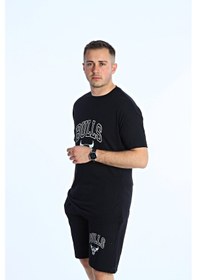 Resim Bulls Baskılı Şort Takım Siyah Siyah 