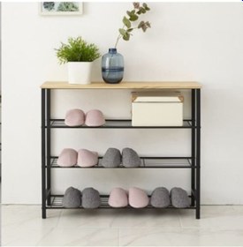 Resim Retodesign Retohome 3 Katlı Çok Amaçlı Raf ve Ayakkabı Rafı Siyah - Atlantik Çam 