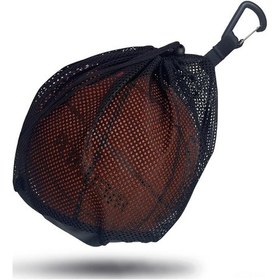 Resim Springsun Antrenman İçin Top Çantası - Çekmeceli Ağızlı Misket, Top Taşıma, Basketbol/futbol Uyumlu + Karabiner Siyah 