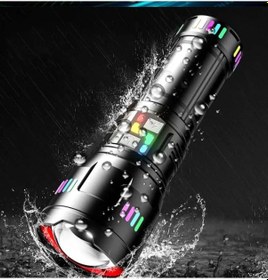 Resim F-3002 Alüminyum Tg Led Gece Şeritli Type-c Şarjlı El Feneri 