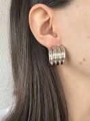 Resim Silver Çoklu Görünüm Küpe 