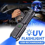 Resim 1 adet UV El Feneri, 395nm Pet İdrar Leke Tespiti Lambası, Kedi Moss İnceleme, USB Şarj Edilebilir, Teleskopik Yakınlaştırma, Pet Saç Aydınlatma Siyah Işık Torch, Mini Taşınabilir, Cep Boyutu, Otel İnceleme, Floresan Toz Arama, Tırnak Sanatı, Hediyeler - MACROCOSM, Şarj Edilebilir Pil, Pet Saç Dedektörü | Yakınlaştırılabilir El Feneri | USB Şarj Edilebilir El Feneri 