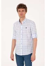 Resim U.s. Polo Assn. Erkek Mavi Gömlek Desenli 50306348-vr036 Mavi 