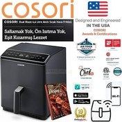 Resim COSORI Dual Blaze Akilli Smart WiFi AirFryer 6.4 lt ikili isitma sistemli Dokunmatik 6.4 L SIYAH CAF-P583S-KTR 