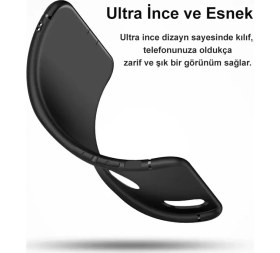 Resim CepStok Apple iPhone 7 Plus Kılıf Ultra Ince Tıpalı Siyah Silikon 