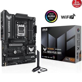 Resim Asus Tuf Gamıng B850-plus Wıfı, 4xddr5, 3x M.2, Hdmı, Dp, Type-c, Wi-fi 7, Bluetooth V5.4, Am5 Soket Gamıng Anakart 