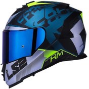 Resim Gökkuşağı + Şeffaf Vizör + Ls2 Storm 2 Sprinter Kask Gri - Siyah 