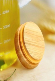 Resim Morponi Mermer Stantlı Borosilikat Masterchef Bambu Kapaklı Cam Yağlık 2 Li Set 900 Ml+900 Ml Şeffaf 