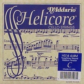 Resim D'Addario H514 Helicore 4/4 Tek Çello Teli (Do) 