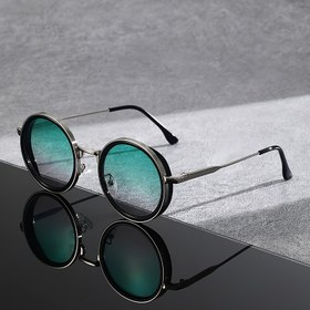 Resim Unisex Retro Gözlük - Küçük Yuvarlak Çerçeve ve Metalik Saplı, Erkekler & Kadınlar için Dekoratif Görüş Aleti, Resmi/Günlük Kıyafetler İçin - Temizlik Bezi Dahil, Minimalist Tasarım, Metalik Menteşeler 