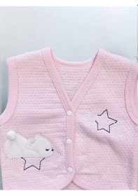 Resim Cantoy Kız Bebek Mevsimlik Yıldız İşlemeli Yelek-15072 Pembe 