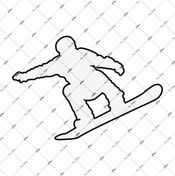 Resim Bay Etiket Rfhlm132 Reflektif Snowboardcu Silueti Etiketi 