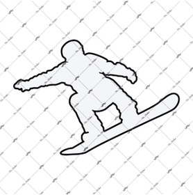 Resim Bay Etiket Rfhlm132 Reflektif Snowboardcu Silueti Etiketi 