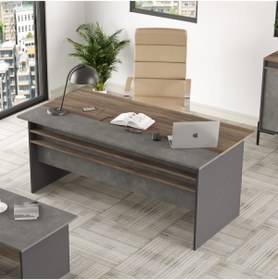 Resim Yurudesign Vista A Ofis Masası 180cm*90cm Kahve-Beton-Antrasit VS1-CGA 