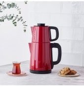 Resim Tea Break 2 in 1 Çelik Su Isıtıcı Çay Makinesi Krem Inox 