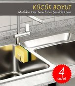 Resim Genel Markalar - 4 ADET Yapışkanlı Pleksi Bulaşık Süngeri Tutucu Evye Düzenleyici Süngerlik 