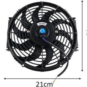 Resim Suntek Soğutma Radyatör Fanı Parçası Kavisli 7-inç-12v80w 