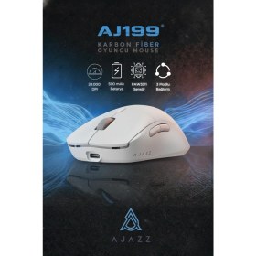 Resim AJ199 Karbon Fiber 3 Modlu Ultra Hafif 24.000 Dpı, Oyuncu Mouse PAW3311 SENSÖR-500 Mah Batarya 