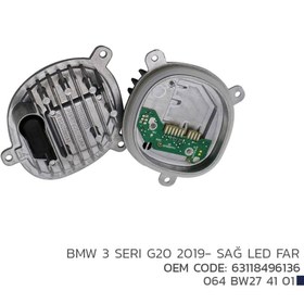 Resim Bmw 3 Seri G20 2019- Sağ Led Far Modül 63118496136 