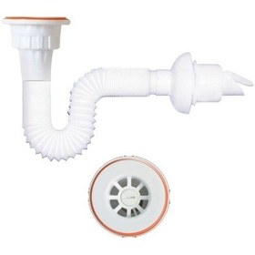 Resim Mufmatik Çekvalfli Körüklü Muflu Lavabo Sifonu Sifon 