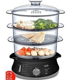Resim Evia EA-4206 60 Dakika Zaman Ayarlı 10 Litre BPA Içermeyen Buharlı Pişirici 