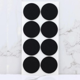 Resim Nzb Yapışkanlı Zemin Koruyucu Keçe 50 mm (8'li Paket) Masa Sandalye Mobilya Koltuk Ayak Keçesi Siyah 