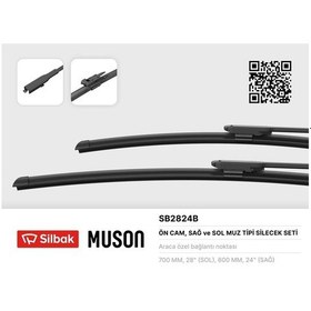 Resim Sılbak Silecek Süpürgesi 700/600mm Muz Tipi P307 Cc 07/03-03/05 IS00-SILBAK SB2824B 